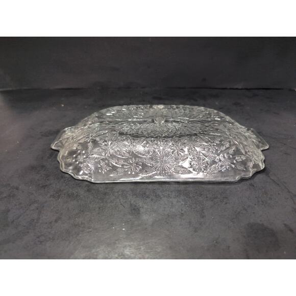 Indiana Glass Pineapple Floral Platter,‎ Depression Glass Tray, 11.5" X 7.5, Vtg - Picture 4 of 10